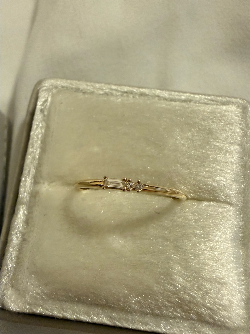 New Melanie Casey Mose Code Ring D Yellow Gold Size 4